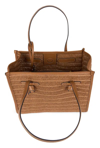 Gianni Chiarini Marcella Bag In Woven Straw In Brown