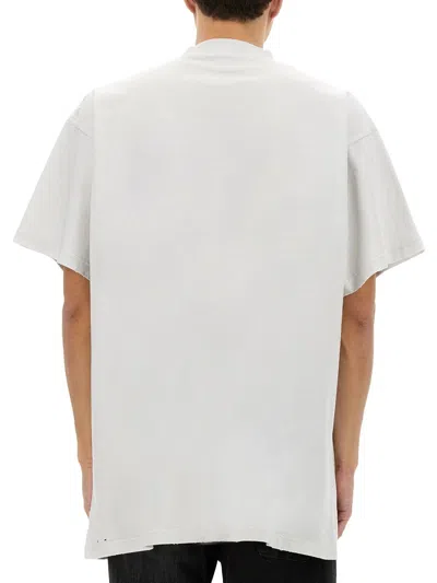 Balenciaga 3b Liquified Oversize T-shirt In White