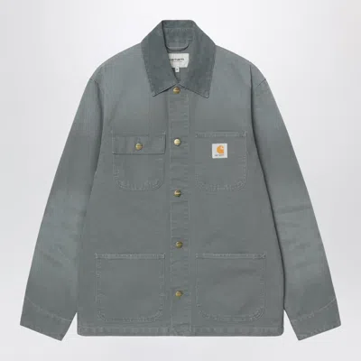 Carhartt Man Shirt Emerald Green Size Xl Organic Cotton In Blue