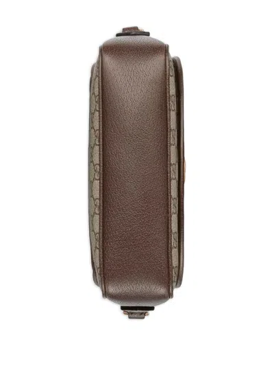 Gucci Ophidia Gg Supreme Fabric Shoulder Bag In Brown