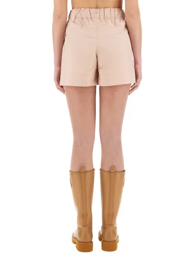 Moncler Grenoble Cotton Gabardine Shorts In Pink