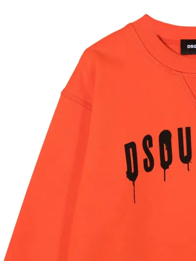 Dsquared2 Dsquared Sweatshirt Crewneck Front Logo In Orange