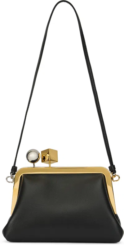 Jacquemus Le Berlingot Black Crossbody Bag With Removable Strap In Leather For Women In Black