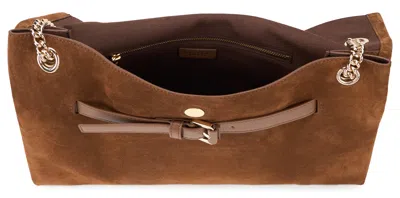 Orciani Midi Venus Soft Shoulder Bag In Brown