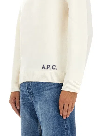 A.p.c. Compact Wool Edward Pullover Sweater In Neutral