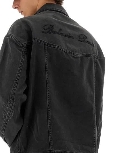 Balmain Denim Jacket In Black
