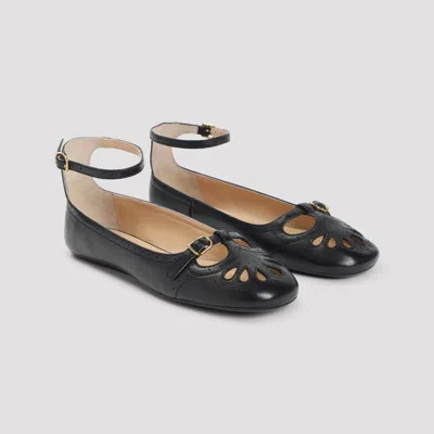 Chloé Misty Leather Ballerinas For Women In Black