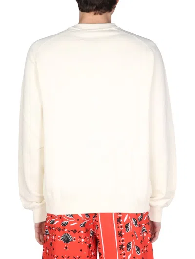 Msgm Logo Print Sweatshirt In Neutral