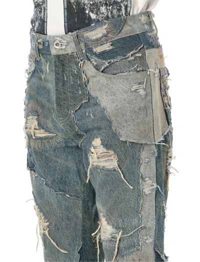 Who Decides War Unearthed Distressed Patchwork Denim Jeans In Multi