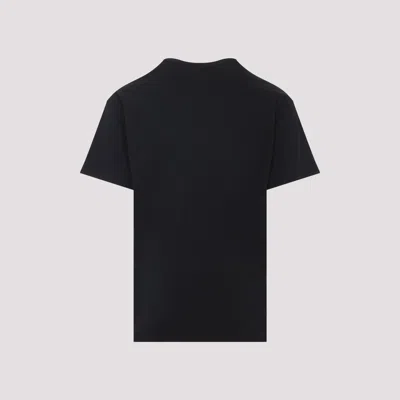 Givenchy Black Crewneck T-shirt With Logo Patch On The Front In Cotton Man In Blue