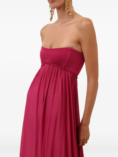 Zimmermann Strapless Gathered Jersey Gown