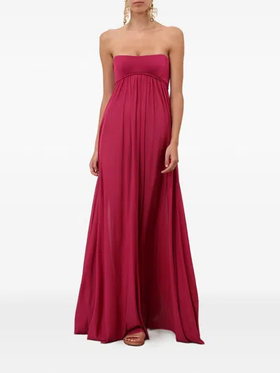 Zimmermann Strapless Gathered Jersey Gown