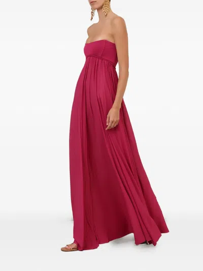 Zimmermann Strapless Gathered Jersey Gown