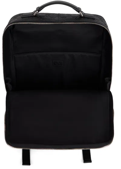 Gucci Medium Monogram Leather Backpack In Black