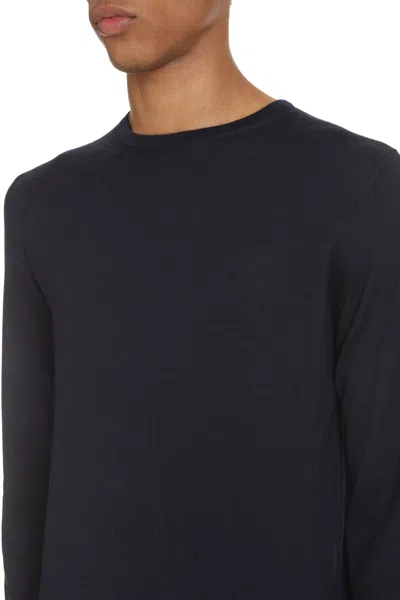 The (alphabet) Blue Wool And Cashmere Pullover For Men In Blue