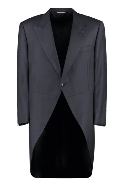Canali Wool Tailored Jacket In Black
