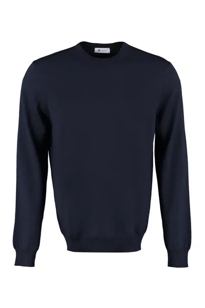 The (alphabet) Blue Wool And Cashmere Pullover For Men In Blue