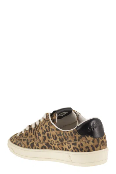 Autry Windscape Low Sneakers In Leopard And Black Suede In Animal Print