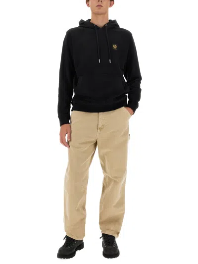 Belstaff Mens Pullover Hoodie In Black In Black Fabric