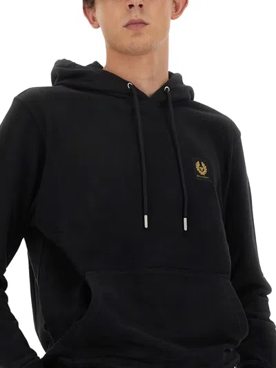Belstaff Mens Pullover Hoodie In Black In Black Fabric