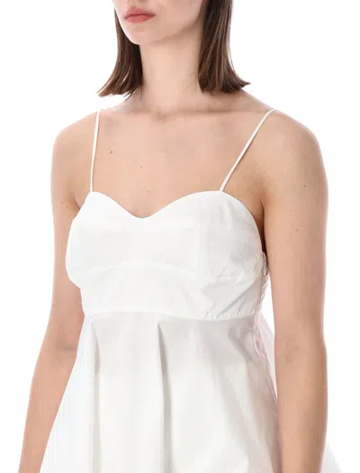 Rohe Structured White Peplum Bustier Top In White