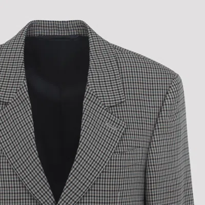 Balenciaga Tailored Wrap Jacket With Checkered Design For Women In Green