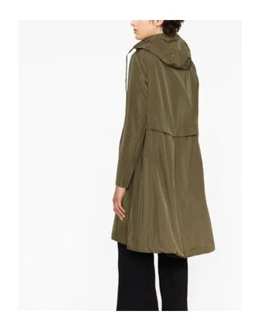 Herno Bicolor Polyester Coat In Green