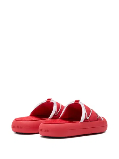 Moon Boot Icon Rope-detail Platform Sandals In Red