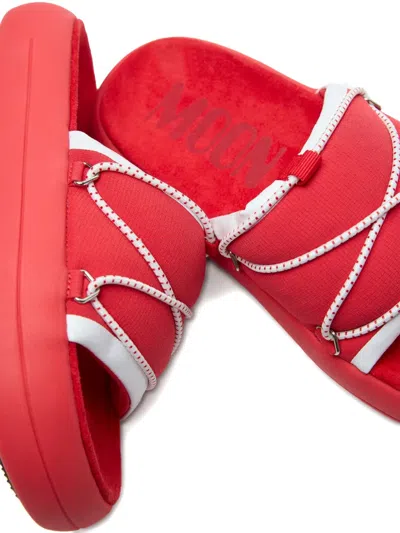 Moon Boot Icon Rope-detail Platform Sandals In Red