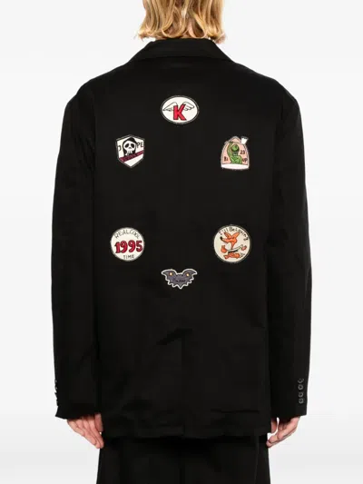 Kamiya Patch-detail Single-breasted Jacket In Black