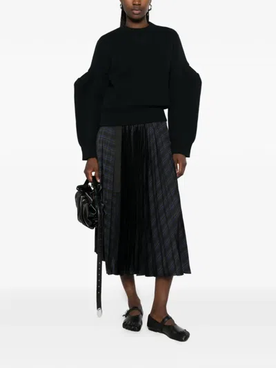Sacai Black Sponge Sweat Pullover Sweatshirt In Black
