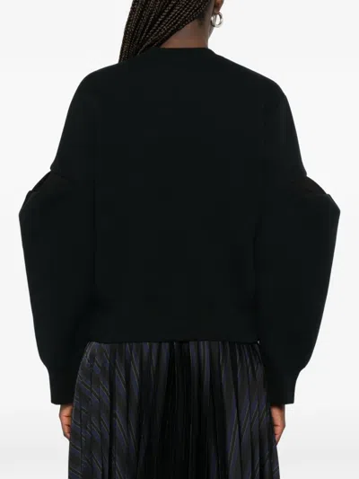 Sacai Black Sponge Sweat Pullover Sweatshirt In Black