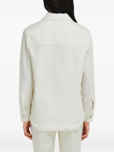 Ferragamo Denim Blouson In White