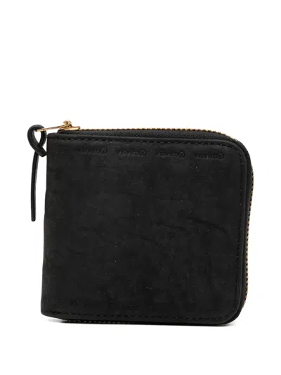 Visvim Logo-debossed Zip-around Wallet In Black