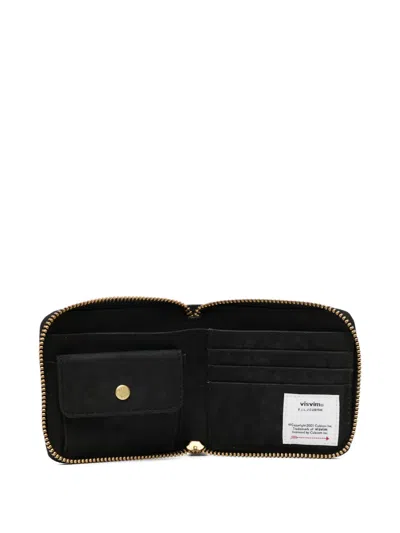 Visvim Logo-debossed Zip-around Wallet In Black