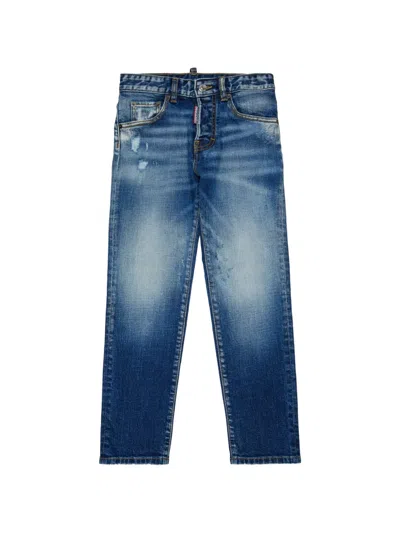 Dsquared2 Kids Distressed Cool Jeans In Blue