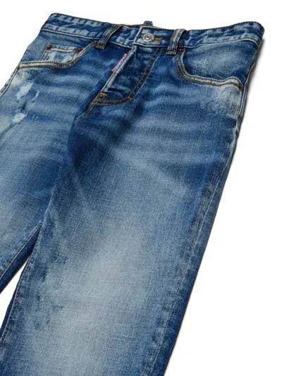 Dsquared2 Kids Distressed Cool Jeans In Blue
