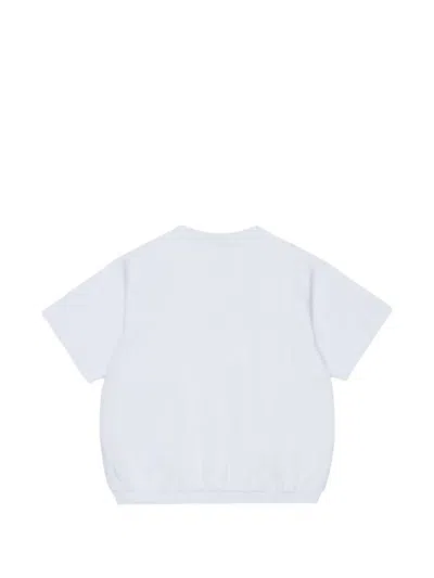 Dsquared2 Logo-embroidered Elasticated-hem T-shirt In White