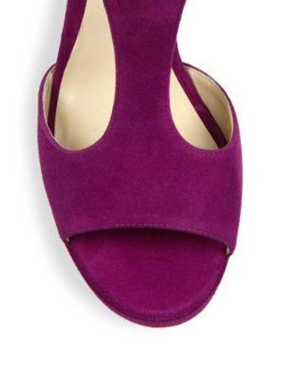 Shop Jimmy Choo Lana Suede T-strap Sandals In Beige