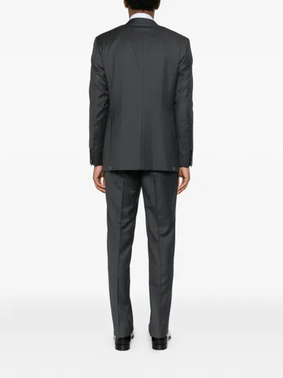 Canali Pinstripe-pattern Suit In Green