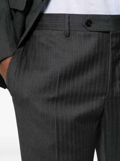 Canali Pinstripe-pattern Suit In Green