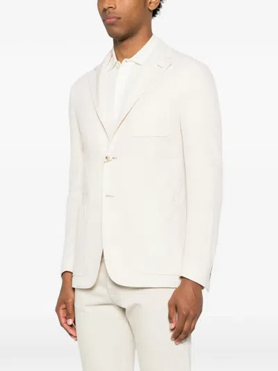 Canali Single-breasted Blazer In White