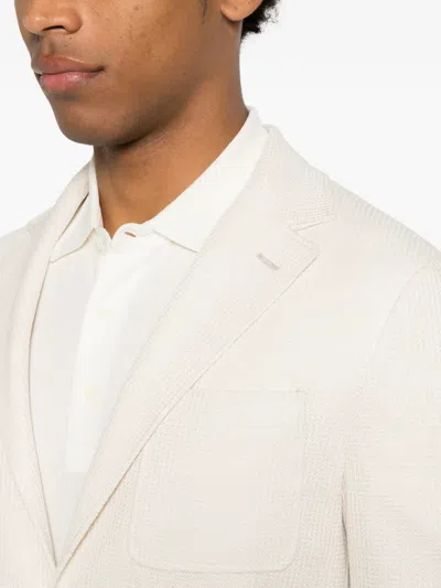 Canali Single-breasted Blazer In White