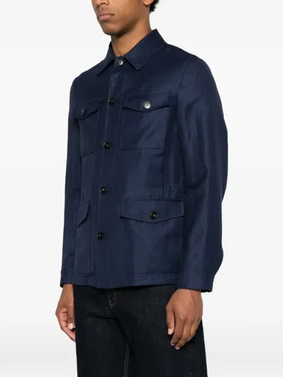 Canali Four-pocket Jacket In Blue