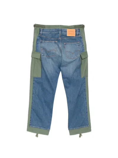 Junya Watanabe Patchwork Cargo Pants In Blue