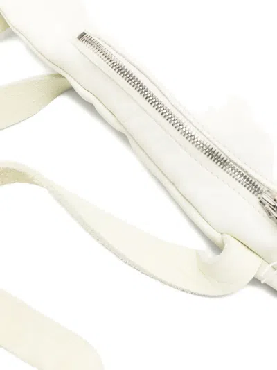 Guidi Asymmetric Leather Backpack In White