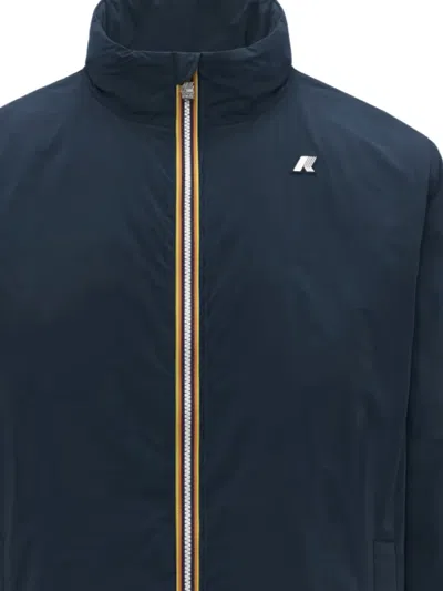 K-way Logo-patch Zip-up Jacket In Black