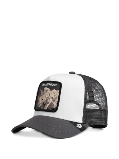 Goorin Bros Embroidered-patch Mesh-panel Cap In White