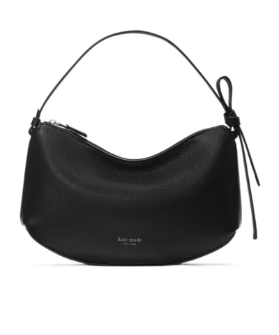 Kate Spade Medium Loop Leather Shoulder Bag In Black