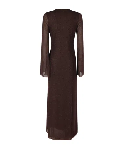 Oseree Lumiere O Long Caftan In Brown